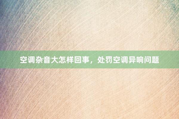 空调杂音大怎样回事，处罚空调异响问题